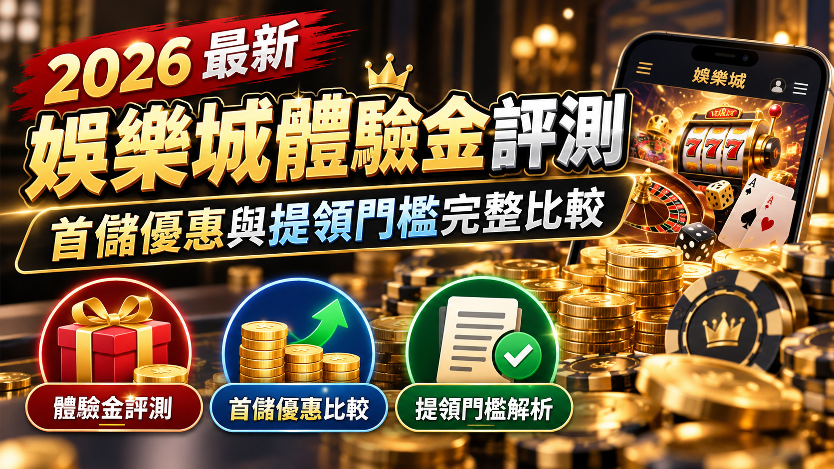 2026 最新娛樂城體驗金評測:首儲優惠與提領門檻完整比較